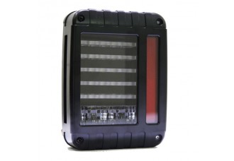 2pcs IP68 Waterproof Clear LED Rear Tail Lights Black