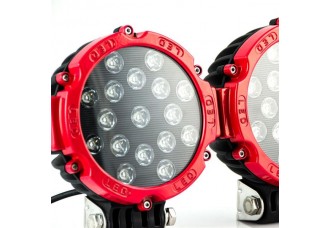 2 Pcs 7 Inch 51W LED Work light Driving Jeep 4X4 Spot Beam offroad Truck Round Red